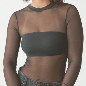 Klassy Network Mesh Bandeau Long Sleeve Bramisuit